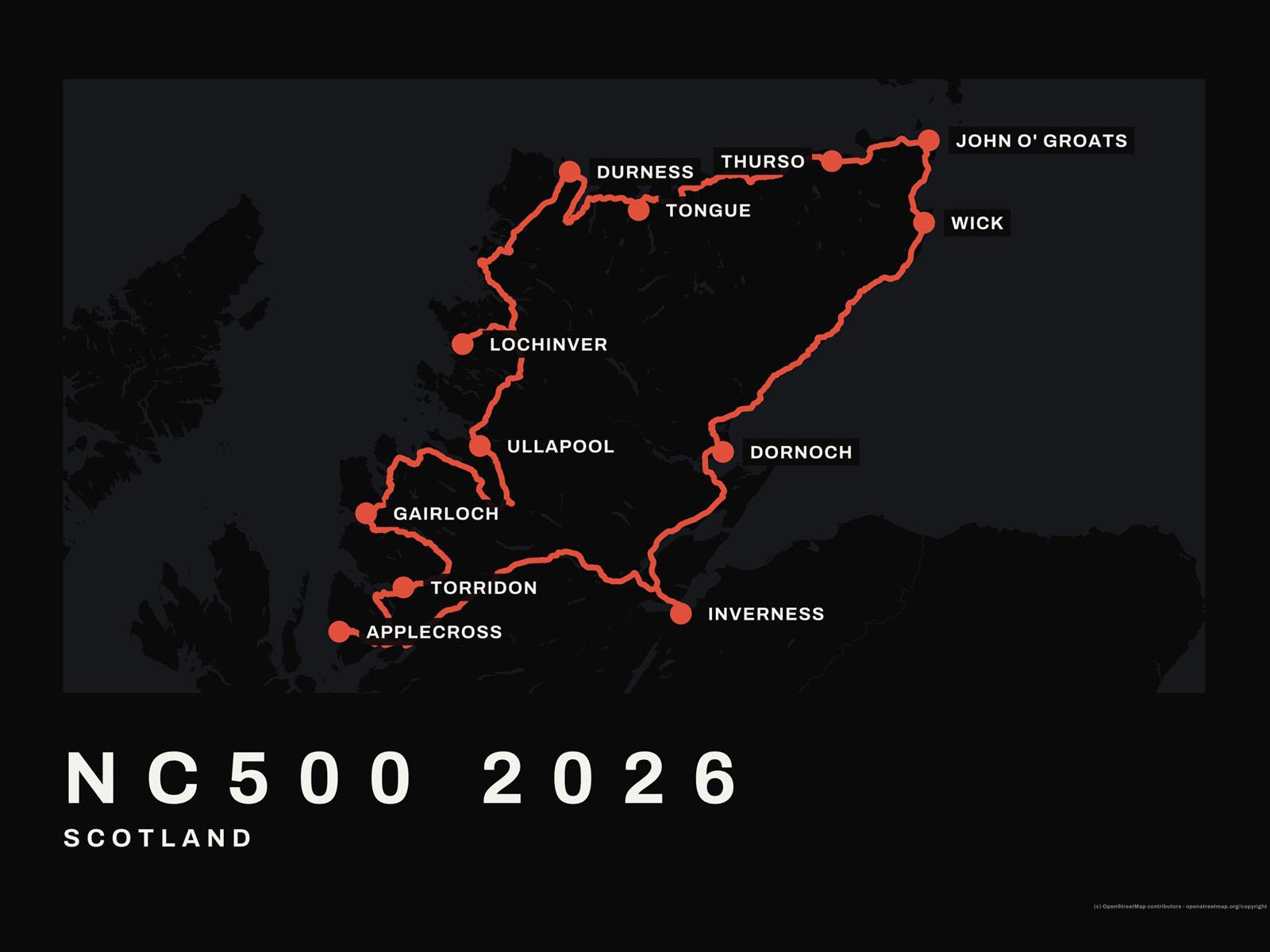 Every stop of the trip, in order